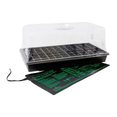 Hydrofarm Jump Start CK64060 Hot House w/Heat Mat, 11" x 22" Tray, 72-Cell Insert, 7-1/2" Dome CK64060